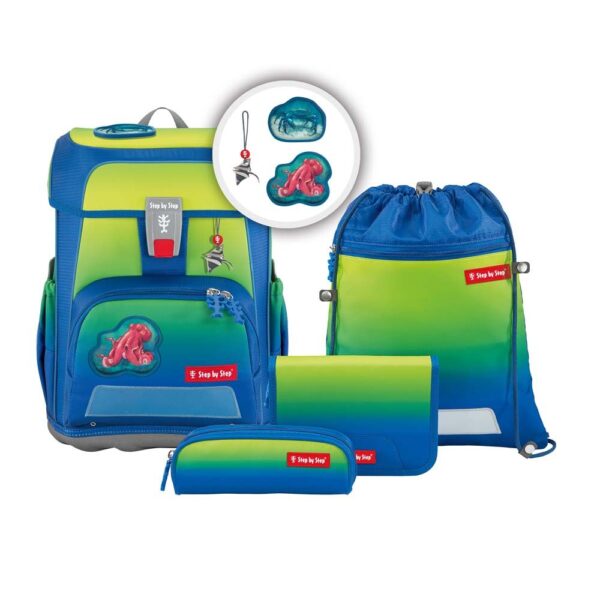 Step by Step CLOUD Schulranzen-Set 5tlg Red Octopus