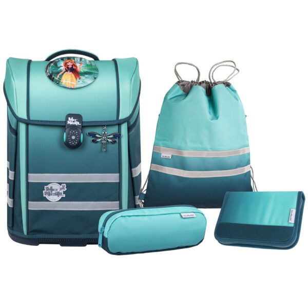 McNeill Perfecto Schulranzen-Set 5tlg Gradient Blue Lagoon