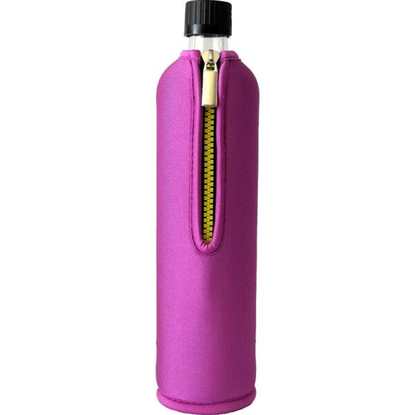 Doras Glasflasche mit Neoprenbezug 500 ml Purpur