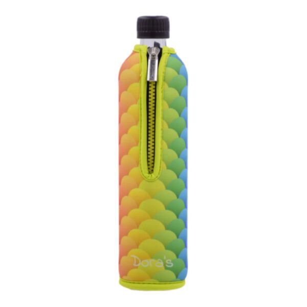 Doras Glasflasche mit Neoprenbezug 500 ml Schuppe