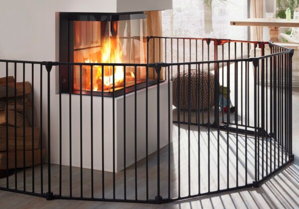 IMPAG® Kaminschutzgitter XXL 370 cm | 6 tlg. [Brilliant-Schwarz]""