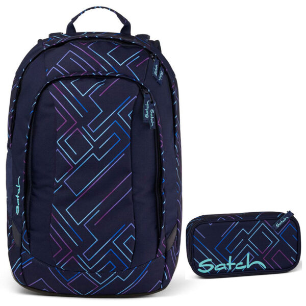 Satch Air Schulrucksack-Set 2tlg Purple Laser