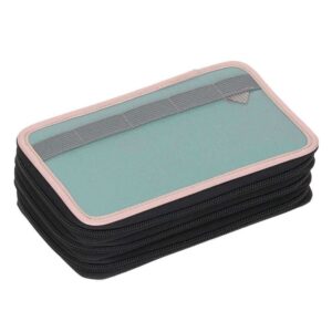 LÄSSIG 3-Fach Federmäppchen Rose/Blue/Black