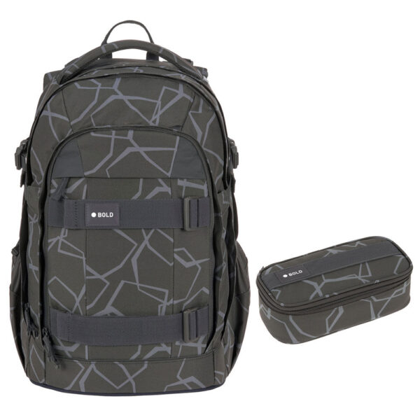 Bold Origin Schulrucksack-Set 2tlg Edges Grey