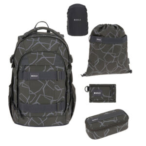 Bold Origin Schulrucksack-Set 5tlg Edges Grey