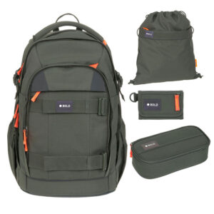 Bold Origin Schulrucksack-Set 4tlg Dark Olive