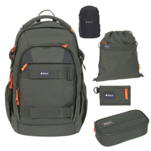 Bold Origin Schulrucksack-Set 5tlg Dark Olive