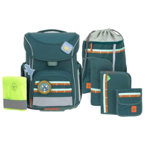 LÄSSIG Slim Unique Schulranzen-Set 7tlg Dark Green