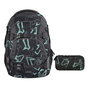 coocazoo MATE Schulrucksack-Set 2tlg Reflective Graffiti