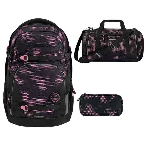 coocazoo PORTER Schulrucksack-Set 3tlg Pink Illusion