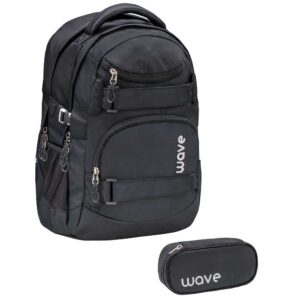 Wave Infinity Schulrucksack-Set 2tlg Black