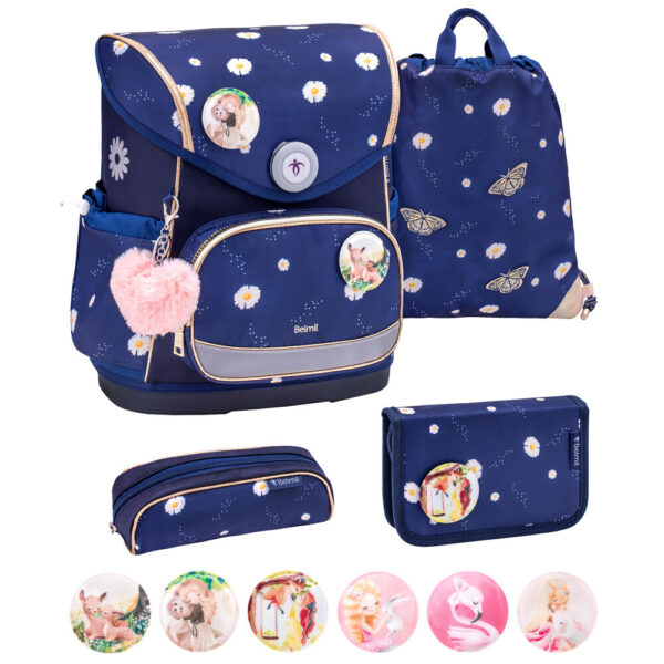 Belmil Premium Compact Plus Schulranzen-Set 5tlg Daisy