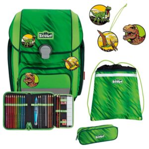 Scout Genius Schulranzen-Set 4tlg Dino Rex