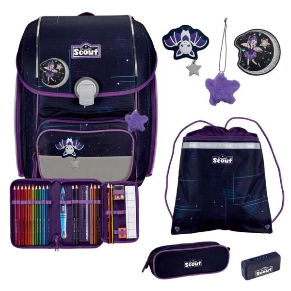Scout Genius Schulranzen-Set 4tlg Spooky Starlight