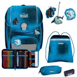 Scout Genius Schulranzen-Set 4tlg Polar Blue