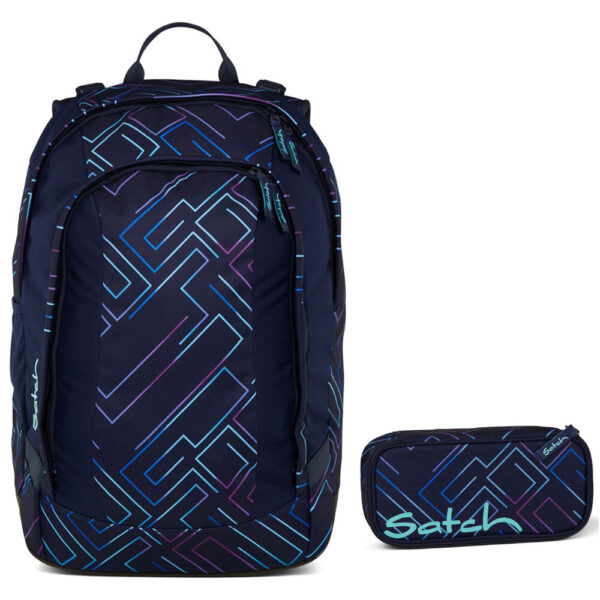 Satch Air Schulrucksack-Set 2tlg Purple Laser 3.0