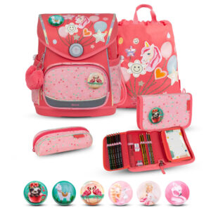 Belmil Premium Compact Plus Schulranzen-Set 5tlg Rose Quartz