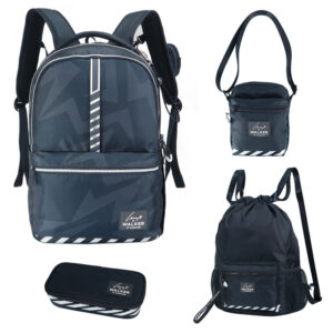 Lewinray X Walker Schulrucksack-Set 4tlg Dark Blue