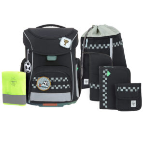 LÄSSIG Slim Unique Schulranzen-Set 7tlg Black