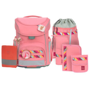 LÄSSIG Slim Unique Schulranzen-Set 7tlg Pink