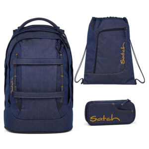 Satch Pack Schulrucksack-Set 3tlg Denim Blue