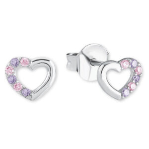Prinzessin Lillifee by Amor Ohrringe Zirkonia Herz Lila
