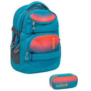 Wave Infinity Schulrucksack-Set 2tlg Ombre Neon Orange an