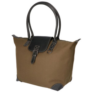 Leather Design Schoolbag Umhängetasche Canvas Green/Black