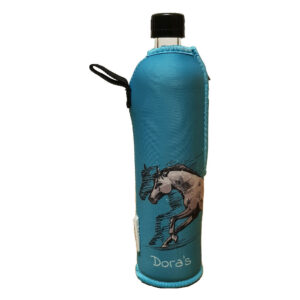 Doras Glasflasche mit Neoprenbezug 500 ml Pferd