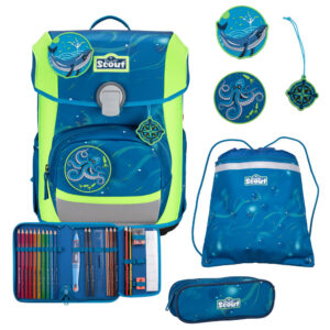 Scout Neo Schulranzen-Set 4tlg Deep Sea