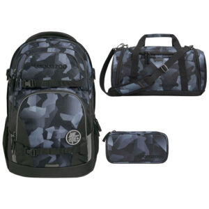 coocazoo PORTER Schulrucksack-Set 3tlg Grey Rocks