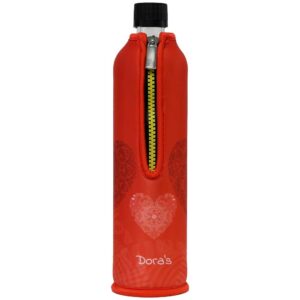 Doras Glasflasche mit Neoprenbezug 500 ml Liebe
