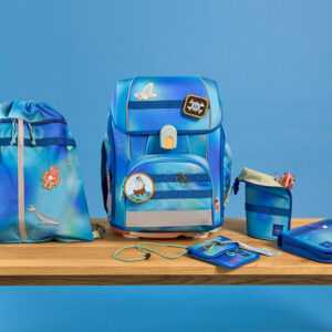 LÄSSIG Boxy Unique Schulranzen-Set 7tlg Gradient Green/Blue