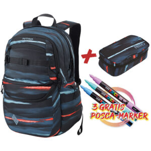 Nitro & Posca Future Hero Rucksack-Set 3tlg Acid Dawn