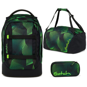 Satch Pack Schulrucksack-Set 3tlg Seismic Green