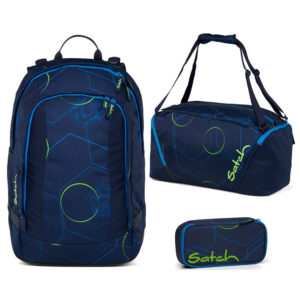 Satch Air Schulrucksack-Set 3tlg Blue Tech