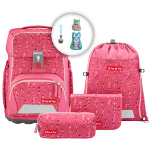 Step by Step BASIS Schulranzen-Set 4tlg Pink Bubbles