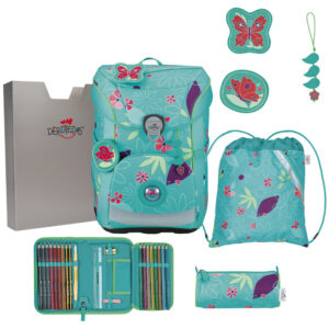 DerDieDas ErgoFlex Easy Schulranzen-Set 5tlg Butterfly Garden