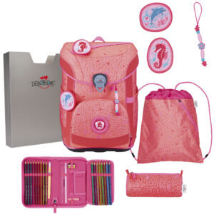 DerDieDas ErgoFlex Easy Schulranzen-Set 5tlg Coral Reef