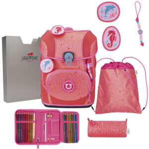 DerDieDas ErgoFlex Tiny Schulranzen-Set 5tlg Coral Reef