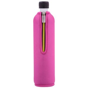 Doras Glasflasche mit Neoprenbezug 500 ml Pink