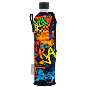 Doras Glasflasche mit Neoprenbezug 500 ml Graffiti