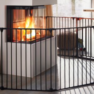 IMPAG® Kaminschutzgitter XXL 370 cm | 6 tlg. [Brilliant-Schwarz]""