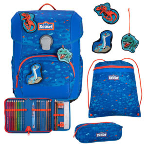 Scout Neo Schulranzen-Set 4tlg Blue Dino