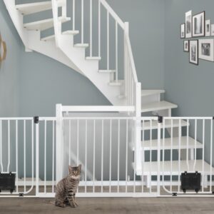 IMPAG® Treppenschutzgitter Up´n Down mit 2 x Katzenklappe 153 -...