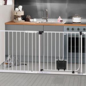 IMPAG® Absperrgitter Easy Step mit breiter Tür mit Katzenklappe...