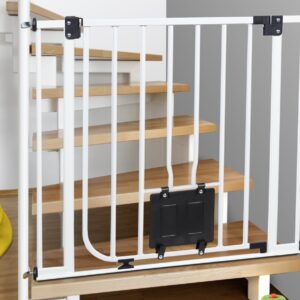 IMPAG® Treppenschutzgitter ohne Stolperkante mit Katzenklappe für...