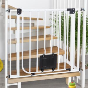 IMPAG® Treppenschutzgitter ohne Stolperkante mit Katzenklappe für...