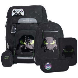 Beckmann Classic 22L Schulrucksack-Set 6tlg Pixel