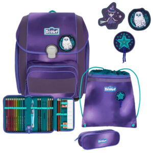 Scout Genius Schulranzen-Set 4tlg Purple Magic